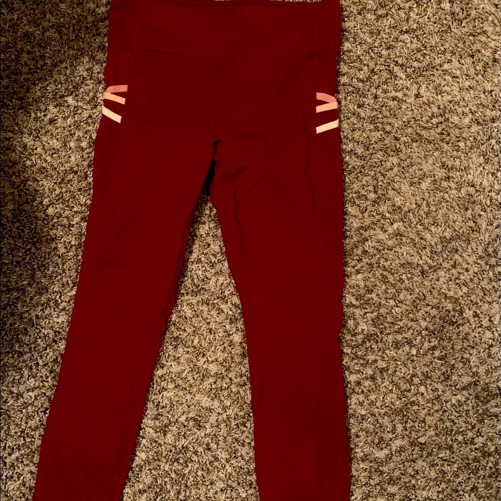 Burgundy Fabletics Motion 365 Leggings
